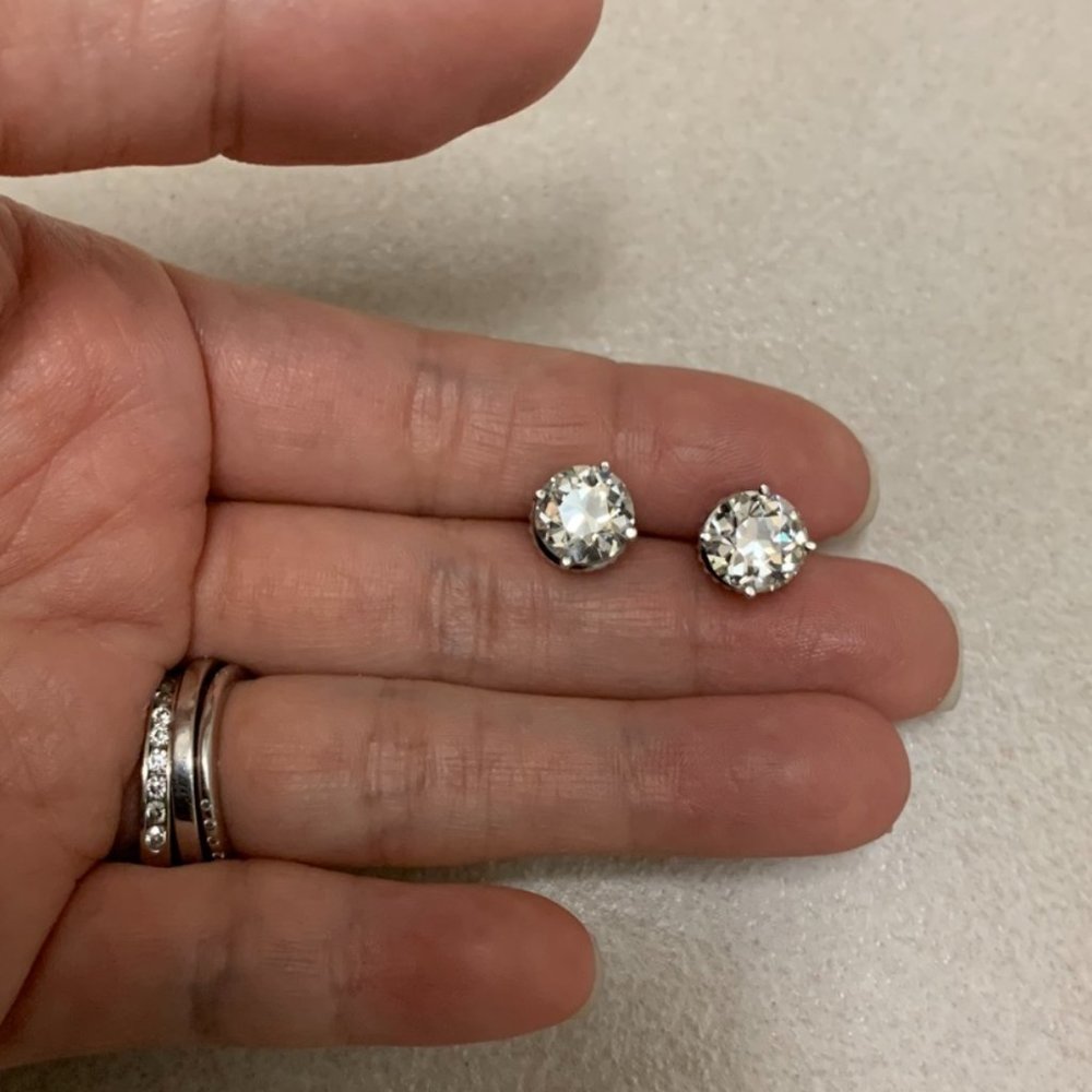Rare, Old European Cut, Natural Diamond earrings 3.86 ct., K color, VS1